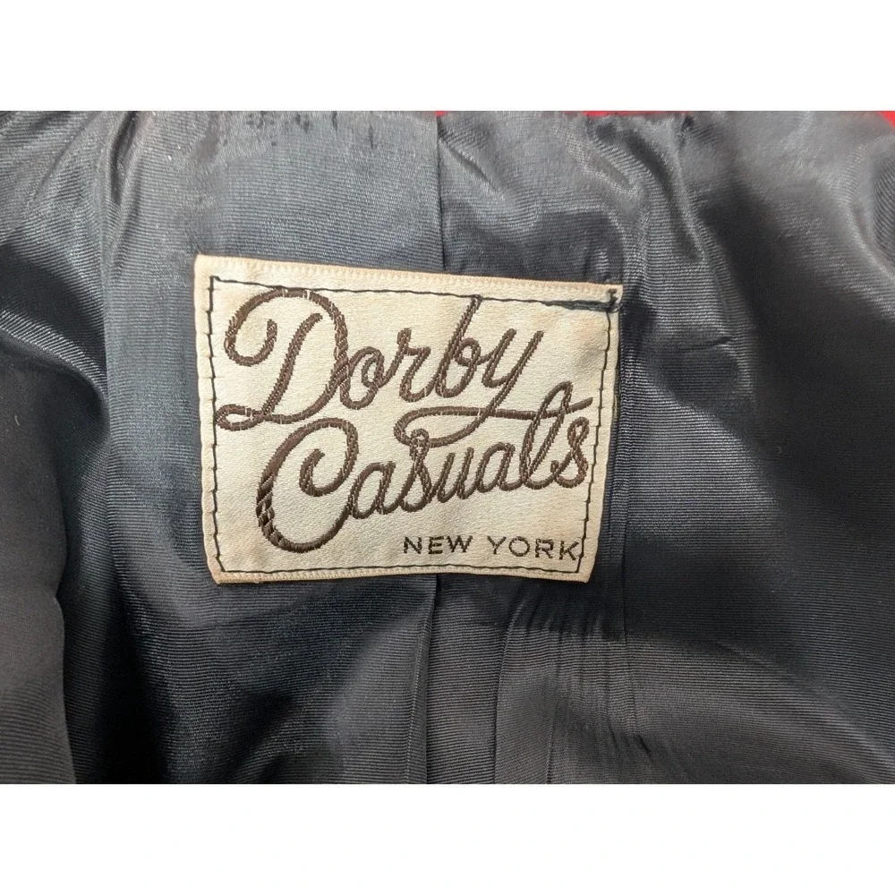 Vtg Dorby Casuals Blazer Jacket Womens 13/14 Red Suede One Button Western Grunge